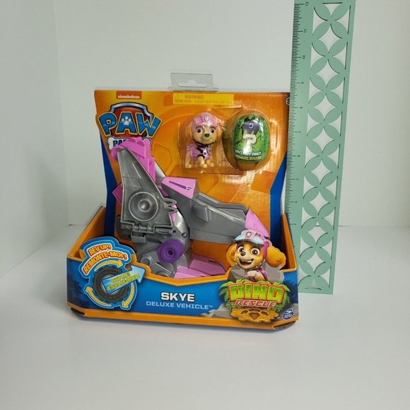 Paw Patrol Dino Rescue Skye Deluxe Vehicle With Figure Mystery Dino Puppy Dog - Picture 15 of 16